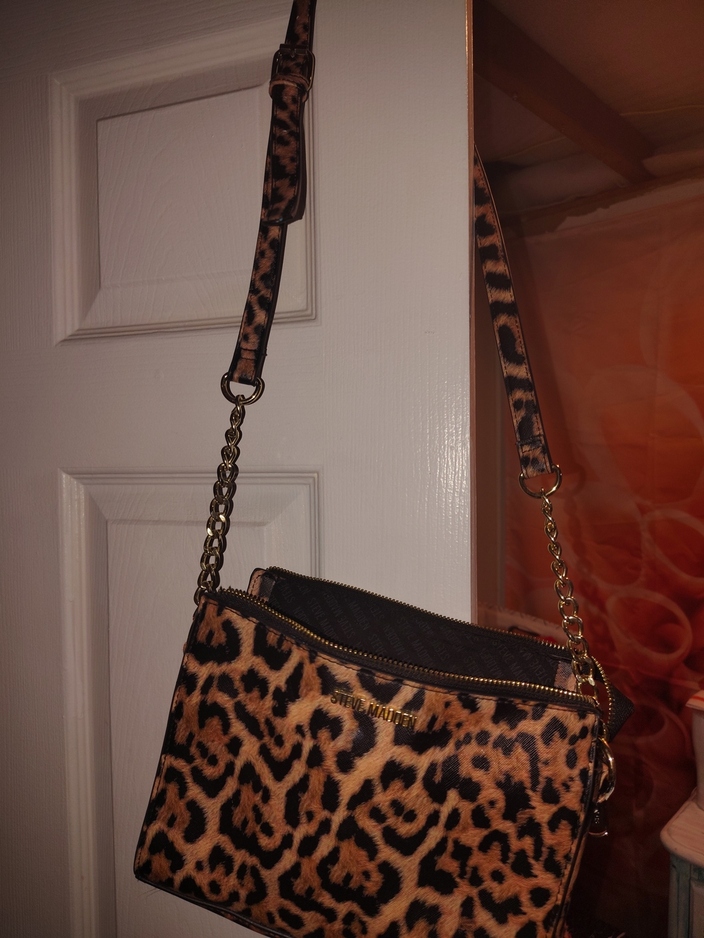 Steve Madden Leopard-Print Crossbody Bag in Brown and Black